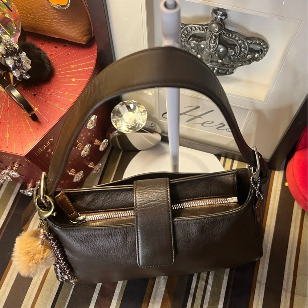 Coach 2005 Legacy Hampton Dark Brown Leather Handbag Shoulder Bag Satchel